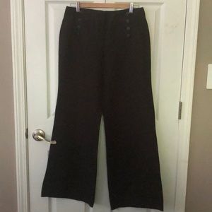 Wide Leg, High-Waisted Black Linen Sailor Pants